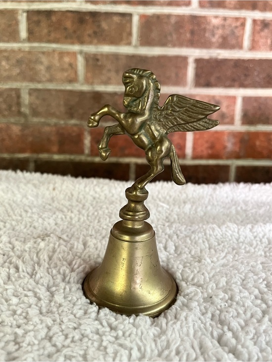 Stanley Other - Brass Pegasus Bell - Winged Horse Figurine 6 Inch